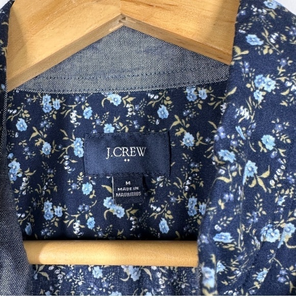 J.Crew Mens Navy Floral Button Down Shirt M - Picture 8 of 9